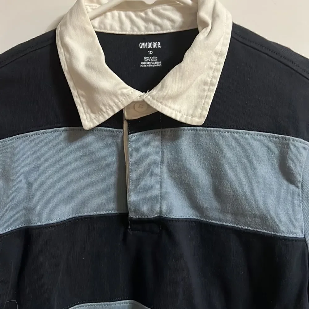 Gymboree size 10 youth boys collared blue striped shirt.